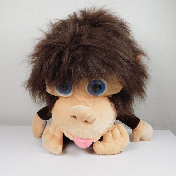 Ideal Toys Direct Brown Fuzzy Big Head Eyes Chimpanzee Monkey Animal Stuffed Toy - Picture 1 of 8